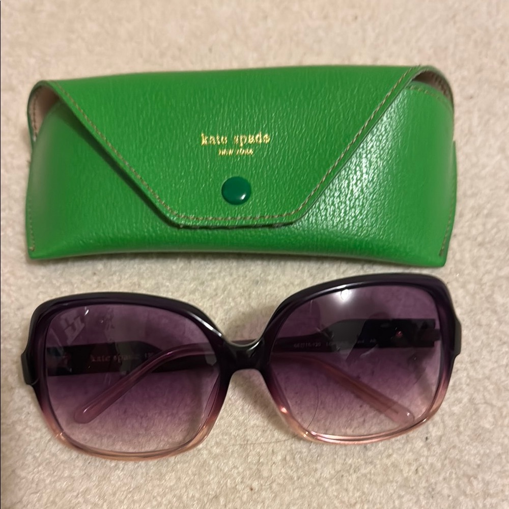 Kate Spade Purple Sunglasses with Green Case